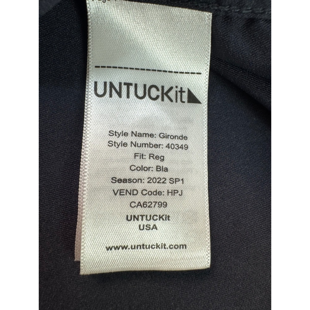 UNTUCKit Gironde Black Performance Long Sleeve Shirt Mens XL 40349 Stretch - Picture 6 of 11